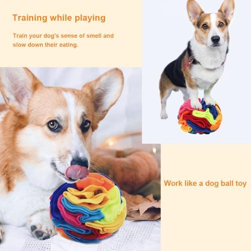 Ablechien Snuffle Ball - Snuffle Ball for Small Dogs, Interactive Dog Toys to Keep Them Busy, Puppy Dog Puzzle Toy with Storage Bag Machine Washable - Image 4
