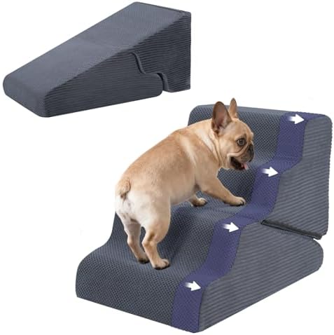 Dog Ramp for Bed, Extra Wide 20" Width Dog Stairs for High Bed by PrimePatio