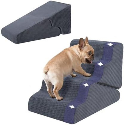 Dog Ramp for Bed, Extra Wide 20" Width Dog Stairs for High Bed by PrimePatio