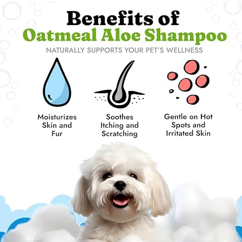 Oatmeal Shampoo for Dogs - Helps Dry Coats & Itchy Sensitive Skin, 64 oz - Image 2