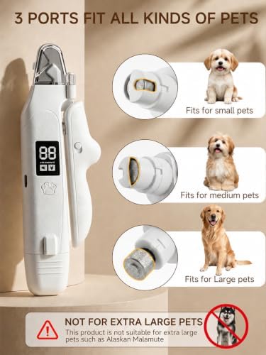 Dog Nail Clippers with Light, 2-in-1 Nail Clipper & Grinder Trimmer for Large Medium Small Dogs Cats, USB Rechargeable, Dual LED Quick Sensor & Safety Guard Portable Home Pet Grooming Tool, 7.09 inch - Image 5