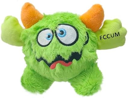 Squeaky Plush Dog Toy Ball, Dental Care, Skin-Friendly and Soft and Relieve Stress,Dog Training Interactive Pet Cute Plush Fashionable Toy Ball (Green,Large) by FCCUM