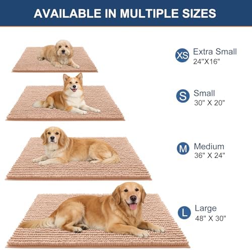 OLANLY Dog Door Mat for Muddy Paws 24x16, Extra Absorbent Chenille Mud Mat - Image 2