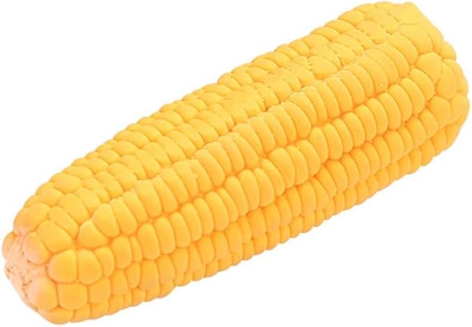 BWESOO Yellow Pet Dog Puppy Latex Corn Shape Squeaky Bite-Resistant Interactive Play Chew Toy Pet Supplies Dog Toy Corn Squeak Toys