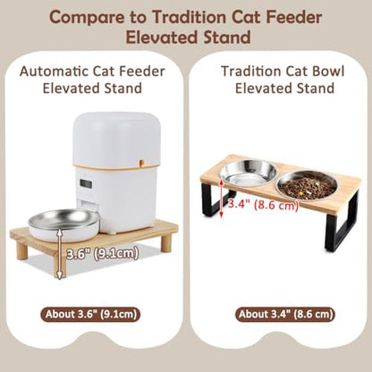 SZEE Cat Food Stand, Elevated Cat Feeder Stand for Automatic Feeder & Bowls - Image 5
