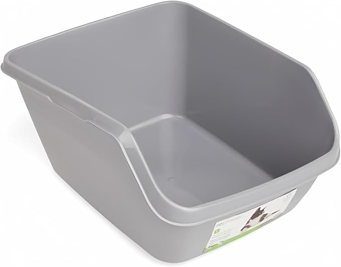So Phresh Scatter Shield High-Back Litter Box Grey Large 18.5" L X 15" W X 8.5" H