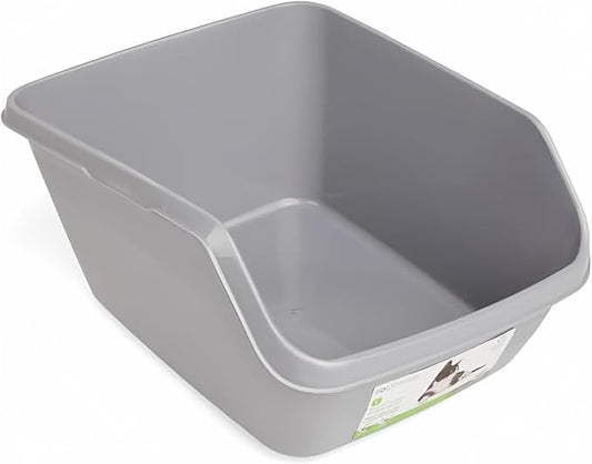 So Phresh Scatter Shield High-Back Litter Box Grey Large 18.5" L X 15" W X 8.5" H