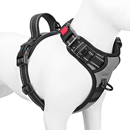 PHOEPET No Pull Dog Harness Medium Reflective Front Clip Vest with Handle by PHOEPET