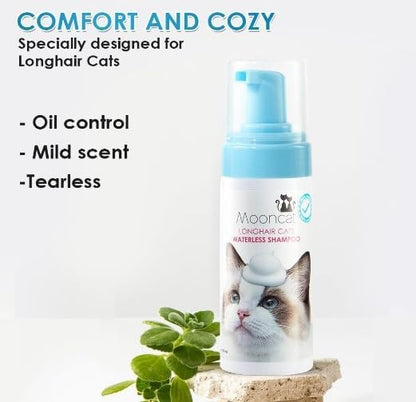 Mooncat Long Hair Cat Shampoo & Grooming Brush Set — Waterless, No Rinse - Image 6
