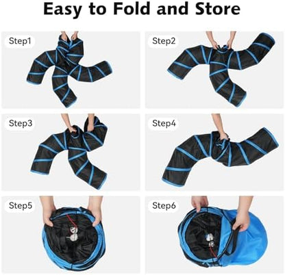 Joytale Cat Tunnel for Multiple Cats, 5-Way Indoor Tube Toy to Chase & Hide - Image 6