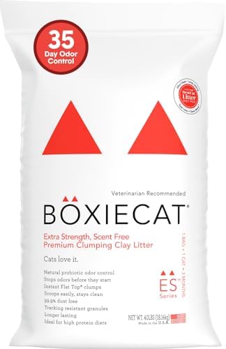 Boxie Extra Strength Clumping Cat Litter Multi Cat 35 Day Odor Control 40lb by Boxiecat