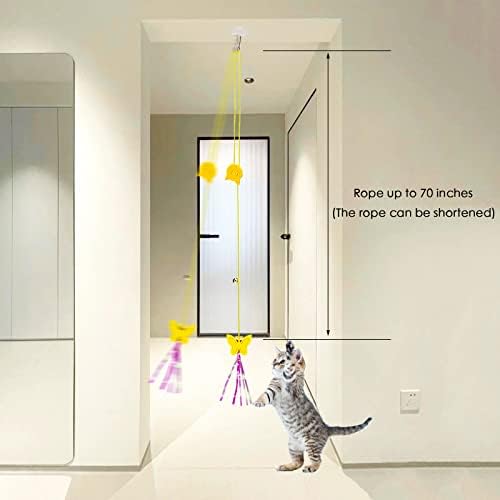 Cat Toy Hianging 6 Pcs Indoor Door Interactive Feather for Hunting - Image 3