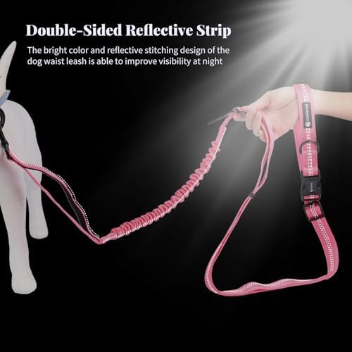 Heavy Duty Hands Free Multifunctional Dog Leash - Adjustable, Reflective, Waist Leash for Dog Walking, Running, Hiking - 5-7FT - Image 4