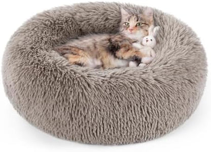 rabbitgoo Calming Cat Beds for Indoor Cats, 20 inches, Khaki by rabbitgoo