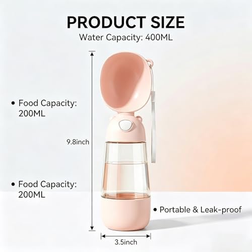 Portable Dog Water Bottle with Food Container and Filter for Outdoor - Image 5