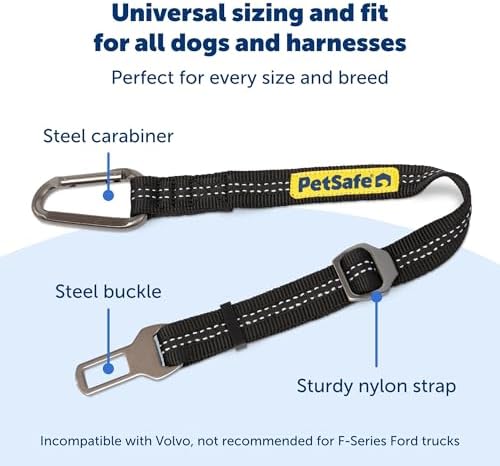 PetSafe Safety Seatbelt Dog Tether, Black - Image 3