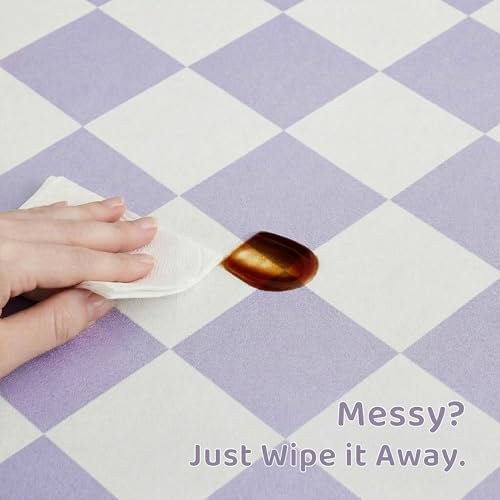 Checkered Dog Feeding Mat, Absorbent Mats for Dog Food and Water Bowl, Dispenser, Aesthetic Purple Checkerboard Pet Placemat for Dogs, Cats, Puppy Accessories (Purple, 12 x 19) - Image 5