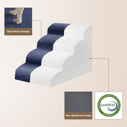 PAWSCRAT 2-Step Pet Stairs for High Beds & Sofas, 11.8''H Dog Stairs, Blue - Image 5