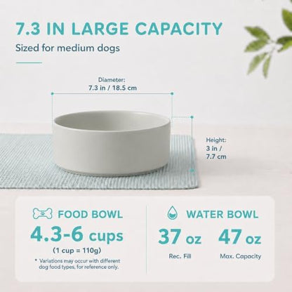 Havniva Ceramic Dog Bowls, 7.3” Dog Food and Water Bowl, Pet Feeding Bowl - Image 2