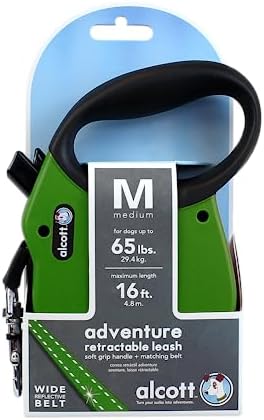 Alcott Adventure Retractable Leash, Medium, Green - Image 2