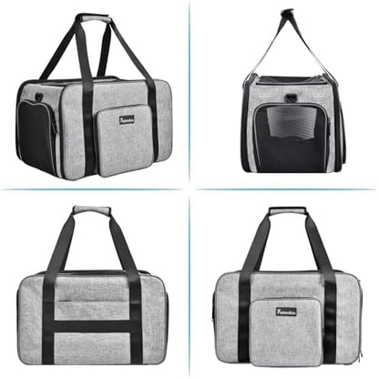 Petmolico Cat Carrier Soft-Sided Airline Approved, Medium, Grey-X863 - Image 3