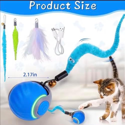 Interactive Cat Toy Ball for Indoor Cats – Smart Motion Activated Automatic Rolling Ball, USB-C Rechargeable, 2 Speeds, Obstacle Avoidance, Kitty Whiskers Playhouse (Red) - Image 5