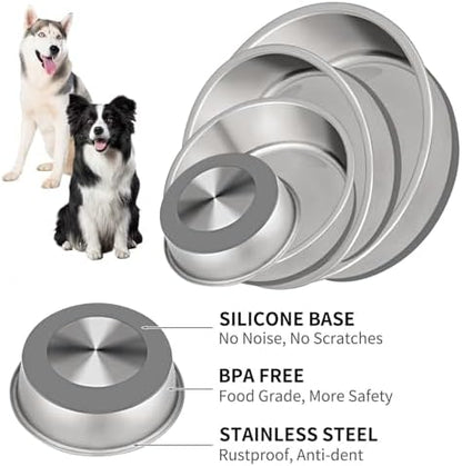 Taglory Stainless Steel Dog Bowls Set of 2, Non-Slip Base, 8 Cup, 59oz - Image 3