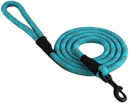 Max and Neo Rope Leash - Reflective, 6 FT x 1/2" - Teal by MaxandNeo