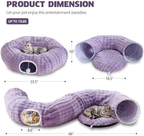 Bubble Round Cat Tunnel for Indoor Cats, Dusty Purple - Image 6