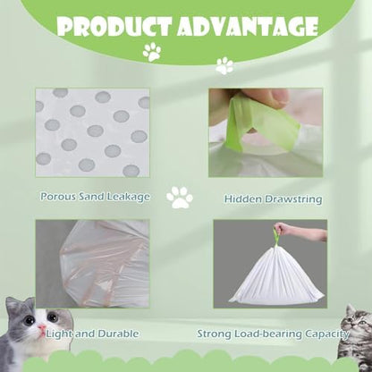 21 Count Cat Litter Box Liners,37x18 inch Heavy Duty Self-Cleaning Cat Litter Bags with Drawstring,Disposable Tear-resistant Poop Bag for Pets - Image 3