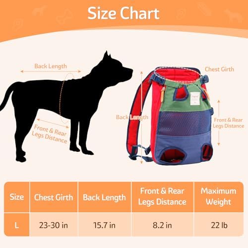 Dog Backpack Carrier Small Dog Backpack, Pet Dog Front Backpack Legs Out Chest Carrier for Small Dogs, Cat Backpack Carrier Dogs Travel Back Pack Hands-Free Hiking Bike Motorcycle (Size:11–19 lbs) - Image 2