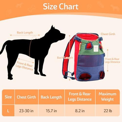 Dog Backpack Carrier Small Dog Backpack, Pet Dog Front Backpack Legs Out Chest Carrier for Small Dogs, Cat Backpack Carrier Dogs Travel Back Pack Hands-Free Hiking Bike Motorcycle (Size:11–19 lbs) - Image 2