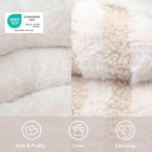 Washable Round Cat Bed Puppy Bed, Soft Corduroy Fleece Pet Bed - Image 2