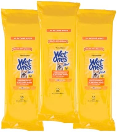 Wet Ones for Pets XL Dog Bathing Wipes, Tropical Splash, 10 Count, 3-Pack by WetOnes