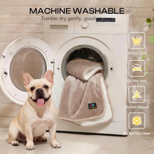 Luciphia Waterproof Pet Blanket, Washable Reversible Sherpa Fleece Throw - Image 6