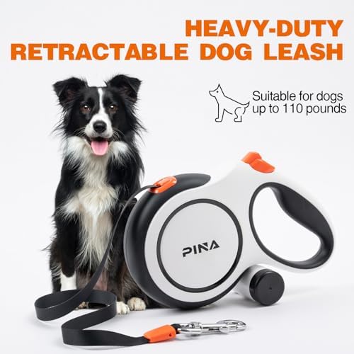 PINA Upgraded Retractable Dog Leash, 26 ft Dog Leash for Small Medium Large Dogs Up to 110lbs, Heavy Duty Reflective Nylon Tape 360° Tangle-Free, with Anti-Slip Handle, One-Handed Brake, Pause, Lock - Image 6