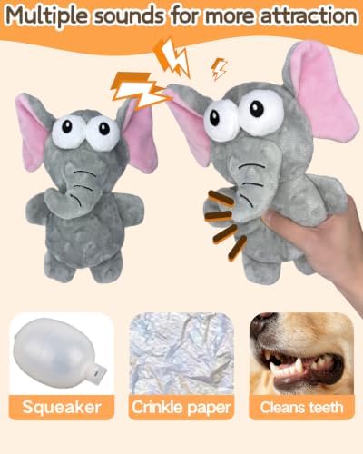BoYoYo 5 Pack Plush Squeaky Dog Toys for Small Dog,Stuffed Animal Puppy Toy - Image 3