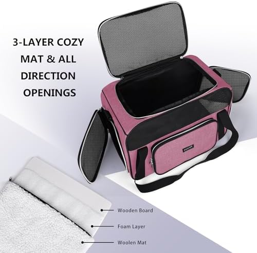 BAGLHER Pet Travel Carrier, Cat Carriers Dog Carrier for Small Medium Cats Dogs Puppies, Airline Approved Small Dog Carrier Soft Sided, Collapsible Puppy Carrier - Image 5