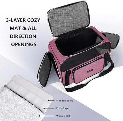 BAGLHER Pet Travel Carrier, Cat Carriers Dog Carrier for Small Medium Cats Dogs Puppies, Airline Approved Small Dog Carrier Soft Sided, Collapsible Puppy Carrier - Image 5