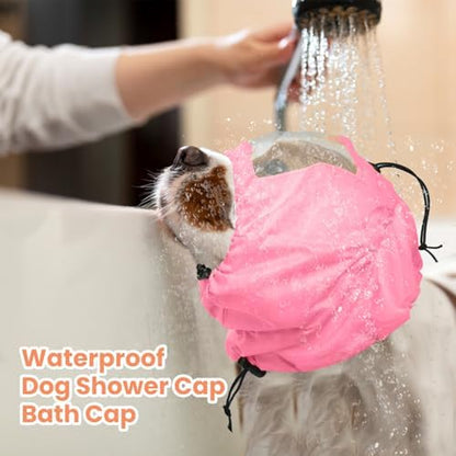 Nanaki Adjustable Shower Caps for Dogs Ears Dog Ear Covers for Bath, Shower Cap Reusable Waterproof Ear Covers for Dogs, Dog Ear Protection for Bath Dog Bath Ear Protection Bathing Grooming Swimming - Image 2