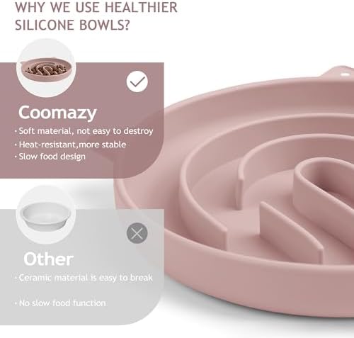 Coomazy Slow Feeder Cat Bowl Silicone Pet Puzzle Feeder for Slow Eating - Image 4