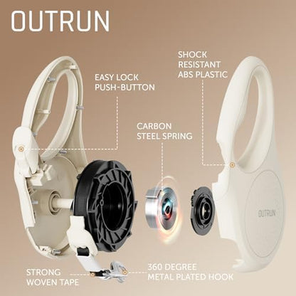 OUTRUN Retractable Dog Leash 16 FT Tape, up to 55 lb, No Tangle - Image 2