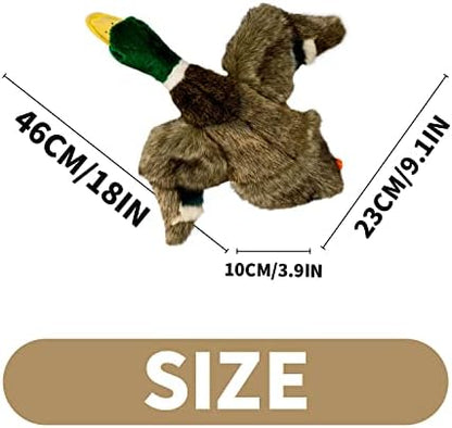 ALL FOR PAWS Duck Squeaky Doy Toy, Duck Dog Toy for Medium Large Breed, Puppy Fetch Toy with Squeaker, Plush Chew Dog Toy, 18 x 9.1 x 3.9 inches, Classic - Mallard L - Image 2
