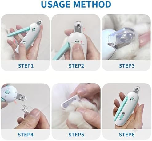 Cat Nail Clippers, Adjustable Hole Anti Over Cutting Trimmer with Hidden File & Anti-Splash Storage for Small Pets (Pink) - Image 7