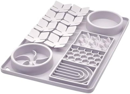 Slow Feeder Bowl, Silicone Lick Mat with Suction Cups for Dog Cat, Snuffle Mat for Pet Smell Training, Puzzle Toys for Bored Puppy, Sniff Mat for Slow Eating and Keep Busy, Lavender Gray by Unknown