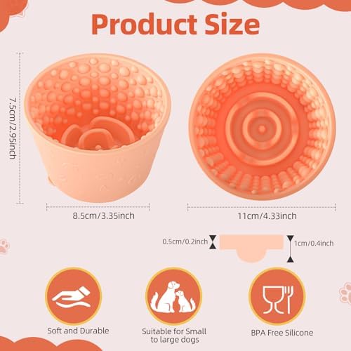 Dog Lick Bowl, Non-Slip Freeze Slow Feeder Small Medium, 1.6 Cup - Image 2