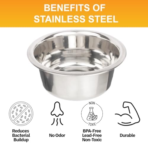 Neater Pet Brands 2.2 Cup (18 oz.) Stainless Steel Dog Bowls, Set of 2 Neater Feeder Replacement Bowls (Small Deluxe Model), Dog Food Bowl & Water Bowl, Dishwasher Safe Metal Dish for Cat & Small Dogs - Image 5