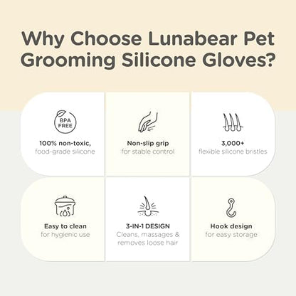 Pet Grooming Silicone Gloves, Gentle Dog Bathing Shampoo Brush - Image 2