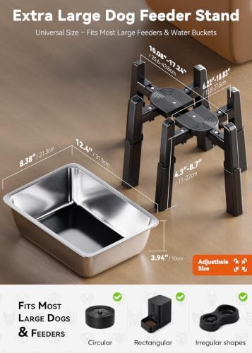 CZPET Dog Water Dispenser Stand, Large 1.32 Gallon Stainless Steel Bowl - Image 3