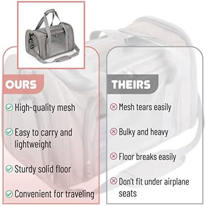 Mr. Pen- Pet Carrier, 17.5" x 11.2" x 11.5", Medium Size, Gray - Image 4